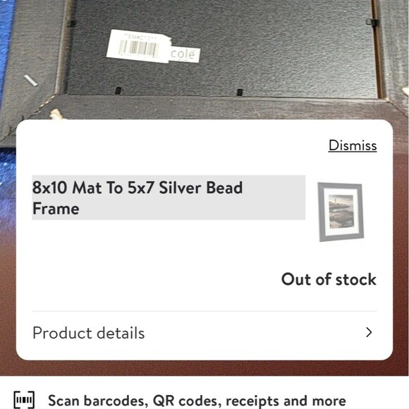 8x10 mat to 5x7 silver bead all wood picture frame - Picture 3 of 3